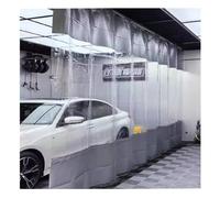 Rideau d'extérieur robuste en vinyle avec panneau de bâche transparente, séparateur de garage industriel et bloc d'étanchéité pour lavage de voiture, terrasse et espaces extérieurs (4,5 x 2,8 m)