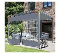 Rideau d'extérieur transparent imperméable avec œillets, 0,5 mm d'épaisseur, housse de terrasse personnalisable, 2 x 2 m, panneaux latéraux pour protection contre les intempéries