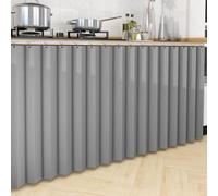 Rideau d'intimité anti-poussière pour étagères et placards, stores courts de cuisine avec rails coulissants, idéal pour sous l'évier et les espaces sans porte