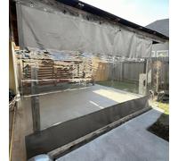 Rideau d'intimité extérieur, bâche de séparation imperméable et Coupe-Vent, 2,4 x 4 m pour Garage, pergola, Porche, terrasse, Balcon - Panneau latéral Gris pour espaces extérieurs
