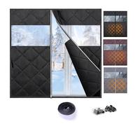 Rideau D'Isolation De Fenêtre Coupe-Vent Et Insonorisant Kit De Couverture Isolant Thermique Avec Fermeture Éclair Pour HiverBloque L'air Froid(Black,W100*H190cm)