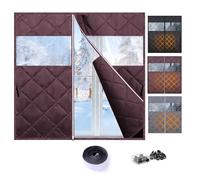 Rideau D'Isolation De Fenêtre Coupe-Vent Et Insonorisant Kit De Couverture Isolant Thermique Avec Fermeture Éclair Pour HiverBloque L'air Froid(Brown,W110*H250cm)