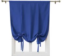 Rideau d'occultation simple, poche de barre Obscurcissement de l'espace isolé thermiquement Ombre romaine pour chambre à coucher salon cuisine Petite fenêtre (Bleu, 100x120cm)