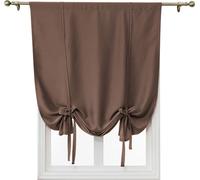 Rideau d'occultation simple, poche de barre Obscurcissement de l'espace isolé thermiquement Ombre romaine pour chambre à coucher salon cuisine petite fenêtre (Marron, 100x120cm)