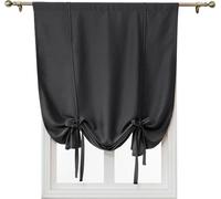 Rideau d'occultation simple, poche de barre Obscurcissement de l'espace thermiquement isolé Ombre romaine pour chambre à coucher salon cuisine Petite fenêtre (Noir, 100x120cm)
