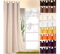 Rideau - double rideaux Heimtexland echarpe decorative avec des boucles et le ruban herisse uni en blanc HxL 175x140 cm