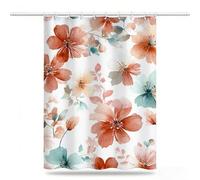 Rideau Douche 120 x 200, Rideaux Fleur Rideau de Douche Moderne Tissu Lavable Imperméable Polyester, Séchage Rapide avec 12 Crochets Shower Curtain pour Salle de Bain Domicile Baignoire Hôtel,Model406