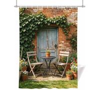 Rideau Douche 120x200 cm Jardin Vintage avec Vignes Vertes