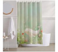Rideau Douche 120x200cm Rideau de Douche Vert Shower Curtain Animal Rideaux avec 12 Crochets et Ourlet Lesté, Résistant Imperméable Polyester Rideaux Salle de Bain pour Familles, Dortoir, Hôtel R2-489