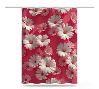Rideau Douche 180x200, Rideaux Fleur Rideau de Douche Moderne Tissu Lavable Imperméable Polyester, Séchage Rapide avec 12 Crochets Shower Curtain pour Salle de Bain Domicile Baignoire, Hôtel, Model474