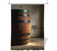 Rideau Douche 200x240 cm Vieux Tonneau en Chêne Rustique