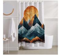 Rideau Douche 240x200CM Rideau de Douche Japon Shower Curtain Montagne Rideaux avec 12 Crochets et Ourlet Lesté, Résistant Imperméable Rideaux Salle de Bain pour Les Familles, Dortoir, Hôtel R2-491