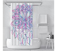 Rideau Douche 90x150cm Attrape Rêves Violet Rideau de Douche Anti-moisissure, Grand Rideaux Extérieur Imperméable, Tissu Polyester, Antibactérien, Lavable en Machine, 3D Salle de Bain Rideau Décor