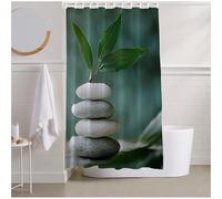 Rideau Douche Abstrait Rideau de Douch 150 x 180 Rideaux Pierre Salle de Bain Decoration Maison Imperméable Polyester Rideaux avec 12 Crochets, Facile à Installer Shower Curtain pour Baignoire R2-466