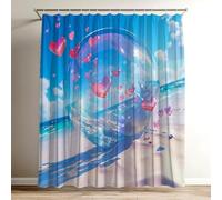 Rideau Douche Amour Rideau de Douche 120x150 cm, 3D Coloré Imprimés Shower Curtain Plage Polyester Tissus en Imperméable, lavable Rideaux pour Baignoire avec 12 Crochets, Rideaux Salle de Bain Wy-149