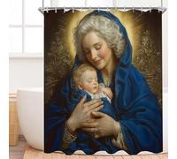 Rideau Douche Anti Moisissure 150 x 200 cm Mère de l'enfant Rideau de Douche, Lavable Imperméable, séchage Rapide, avec 12 Anneaux et Poids en Bas, en Polyester Tissus, pour Salle de Bains b-241