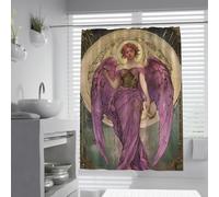 Rideau Douche Art Nouveau Déesse Arche Florale Vintage 200x220cm | Rideau de douche polyester style victorien, imperméable, anti-moisissure pour douche ouverte