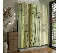 Rideau Douche Bande, Rideau de Douche 150 x 180 cm, Tissu Lavable Polyester Rideaux de Baignoire, Imperméable Rideaux Salle de Bain avec Ourlet Inférieur Lesté, Lavable en Machine, Pissenlit W-P238