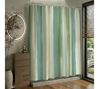 Rideau Douche Bande, Rideau de Douche 180 x 200 cm, Tissu Lavable Polyester Rideaux de Baignoire, Imperméable Rideaux Salle de Bain avec Ourlet Inférieur Lesté, Lavable en Machine, Vert Sauge W-P374