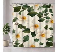Rideau Douche Beige Rideau de Douche Anti Moisissure Imperméable Tissu Polyester Shower Curtain avec Ourlet Inférieur Lesté, 12 Crochets Lavable Shower Curtain pour Baignoire 130 x 200 cm Vert 3Y#173