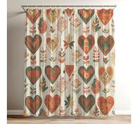 Rideau Douche Bohême Rideau de Douche 180x200 cm, 3D Coloré Imprimés Shower Curtain Amour Polyester Tissus en Imperméable, lavable Rideaux pour Baignoire avec 12 Crochets, Rideaux Salle de Bain Wy-150