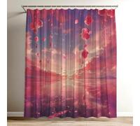 Rideau Douche Coucher De Soleil Rideau de Douche 120x150 cm, 3D Coloré Imprimés Shower Curtain Fleur Polyester Tissus en Imperméable, lavable Rideaux pour Baignoire avec 12 Crochets, Rideaux Wy-466