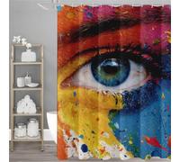 Rideau Douche Couleur, œIl Rideau de Douche 150x200cm avec 12 Crochets, Shower Curtain Imperméable Polyester, Lavable, Ourlet lesté, Rideaus Baignoire pour Decoration Salle, Cadeau Femme,Model865