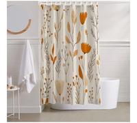 Rideau Douche Crème Rideau de Douch 200 x 200 Rideaux Usine Salle de Bain Decoration Maison Imperméable Polyester Rideaux avec 12 Crochets, Résistant Facile à Installer Shower Curtain Baignoire R2-484