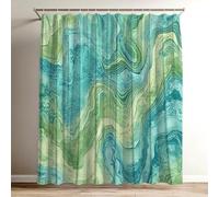 Rideau Douche Cyan Rideau de Douche 120x150 cm, 3D Imprimés Shower Curtain Motif De Marbre Polyester Tissus en Imperméable, lavable Rideaux pour Baignoire avec 12 Crochets, Rideaux Salle Bain Wy-473