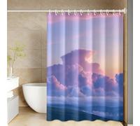 Rideau Douche Fille Paysage Violet Shower Curtain Anti Moisissure Rideaux de Douche Lavable Polyester Rideau Baignoire Salle de Bain Impermeable avec 12 Crochets 150x180cm