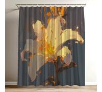 Rideau Douche Jaune Rideau de Douche 120x150 cm, 3D Coloré Imprimés Shower Curtain Lis Polyester Tissus en Imperméable, lavable Rideaux pour Baignoire avec 12 Crochets, Rideaux pour Salle Bain Wy-495