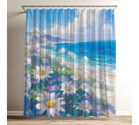Rideau Douche Mer Rideau de Douche 120x150 cm, 3D Coloré Imprimés Shower Curtain Plage Polyester Tissus en Imperméable, lavable Rideaux pour Baignoire avec 12 Crochets, Rideaux pour Salle Bain Wy-455