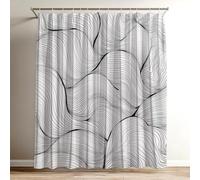 Rideau Douche Noir Et Blanc Rideau de Douche 120x150 cm, 3D Imprimés Shower Curtain Ligne Polyester Tissus en Imperméable, lavable Rideaux pour Baignoire avec 12 Crochets, Rideaux Salle Bain Wy-456