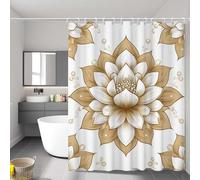Rideau Douche nordique Rideau de Douche 120 x 200 cm Mandala avec Ourlet Lesté, Tissu Polyester Lavable - Imperméable Rideaux, Séchage Rapide Shower Curtain pour Salle de Bain et Baignoire P-4344