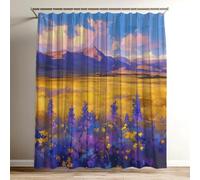Rideau Douche Paysage Rideau de Douche 120x150 cm, 3D Imprimés Shower Curtain Violet Polyester Tissus en Imperméable, lavable Rideaux pour Baignoire avec 12 Crochets, Rideaux pour Salle de Bain Wy-490