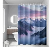 Rideau Douche Paysage Violet Shower Curtain Anti Moisissure Rideaux de Douche Lavable Polyester Rideau Baignoire Salle de Bain Impermeable avec 12 Crochets 200x220cm