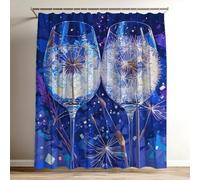 Rideau Douche Un Cocktail Rideau de Douche 120x150 cm, 3D Coloré Imprimés Shower Curtain Pissenlit Polyester Tissus en Imperméable, lavable Rideaux pour Baignoire avec 12 Crochets, Rideaux Wy-497