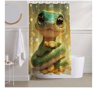 Rideau Douche Vert Rideau de Douch 100 x 200 Rideaux Serpent Salle de Bain Decoration Maison Imperméable Polyester Rideaux avec Crochets, Résistant Facile à Installer Shower Curtain Baignoire R2-486