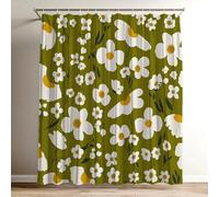 Rideau Douche Vert Rideau de Douche 120x150 cm, 3D Coloré Imprimés Shower Curtain Fleur Polyester Tissus en Imperméable, lavable Rideaux pour Baignoire avec 12 Crochets, Rideaux pour Salle Bain Wy-504