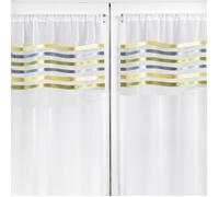 Rideau droit à la paire en Etamine Rayures horizontales Vert clair 70x160 cm