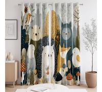 Rideau Économie d'énergie Cartoon Animaux Hérisson Gris La Taille du Rideau est 140 x 175cm,Il y a Deux pièces à l'intérieur, pour Chambre à Coucher