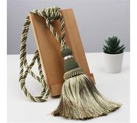 Rideau Embrasses 2 Pcs Rideau Embrasse Fait à La Main Suspension Boule Glands Frange Rideaux Support Boucle Corde Décor Chambre Accessoires Rideau Lien Dos, Green, 55 90cm
