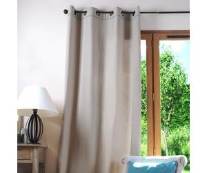 Rideau - EMINZA - Duo Lin et Bleu - Lin et bleu - 135 x H250 cm - 100% coton
