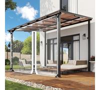 Rideau en bâche imperméable en PVC avec fermeture éclair, panneau de séparation transparent pour pergola, tonnelle, terrasse, personnalisable avec œillets