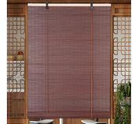 Rideau en Bambou,Rideau Bambou Exterieur,Naturel Respirant Rideau en Bambou,Store Bambou intérieur,Store Fenetre Occultant,pour Balcon/Jardin/Intérieur/Extérieur-E-WxH:120x70CM/47x28in