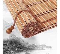 Rideau en Bambou, Store Enrouleur Naturel, Stores À Rouleaux Romains, Occultant Exterieur pour Fenêtre, Jardin, Balcon, Personnalisable-F-W105xH240cm/41x94in