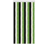 Rideau en chenille - Pour l'été - Extra large - Choix : 140 x 220 cm - Rayures unies - Noir - Vert - Blanc