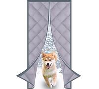 Rideau en Coton Coupe-Vent ménage Hiver Thermique isolé Chaud Coupe-Vent Doublure occultante Rideaux Coupe-Vent pour Cuisine entrée-Gris 90x210cm