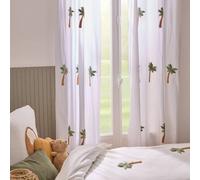 Rideau En Coton Motifs Brodés Ballerines - Tufy Blanc 140x260