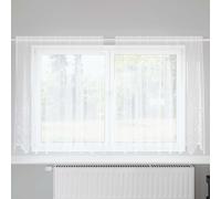 Rideau en Dentelle avec des rideaux Blanc Polyester Décor Rideaux d'Été vidaXL v